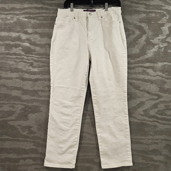 Gloria Vanderbilt NWOT 10 White Amanda Hi Rise Straight Leg Summer Stretch Jean - Picture 1 of 12